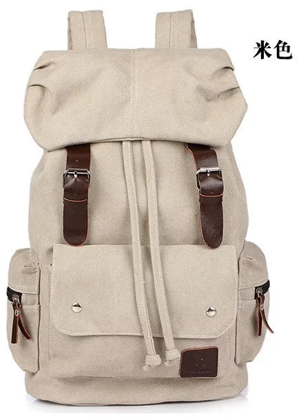 Thick washed canvas backpack large