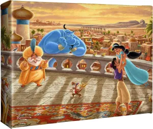 Thomas Kinkade Disney Jasmine Dancing in the Desert Sunset 8" x 10" Gallery Wrapped Canvas Art | Frameless Room Wall Art | Certificate of Authenticity Included