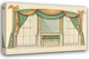 Thomas Sheraton 18x13 Gallery Wrapped Canvas Museum Art Print Titled: Green and Gold Drapery (1805-1806)