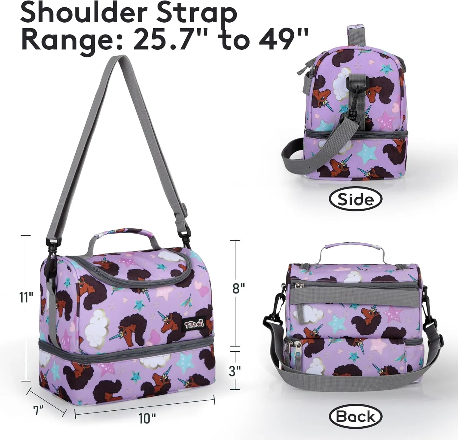 Tilami Double Hand Rolling Backpack Set,Brown unicorn