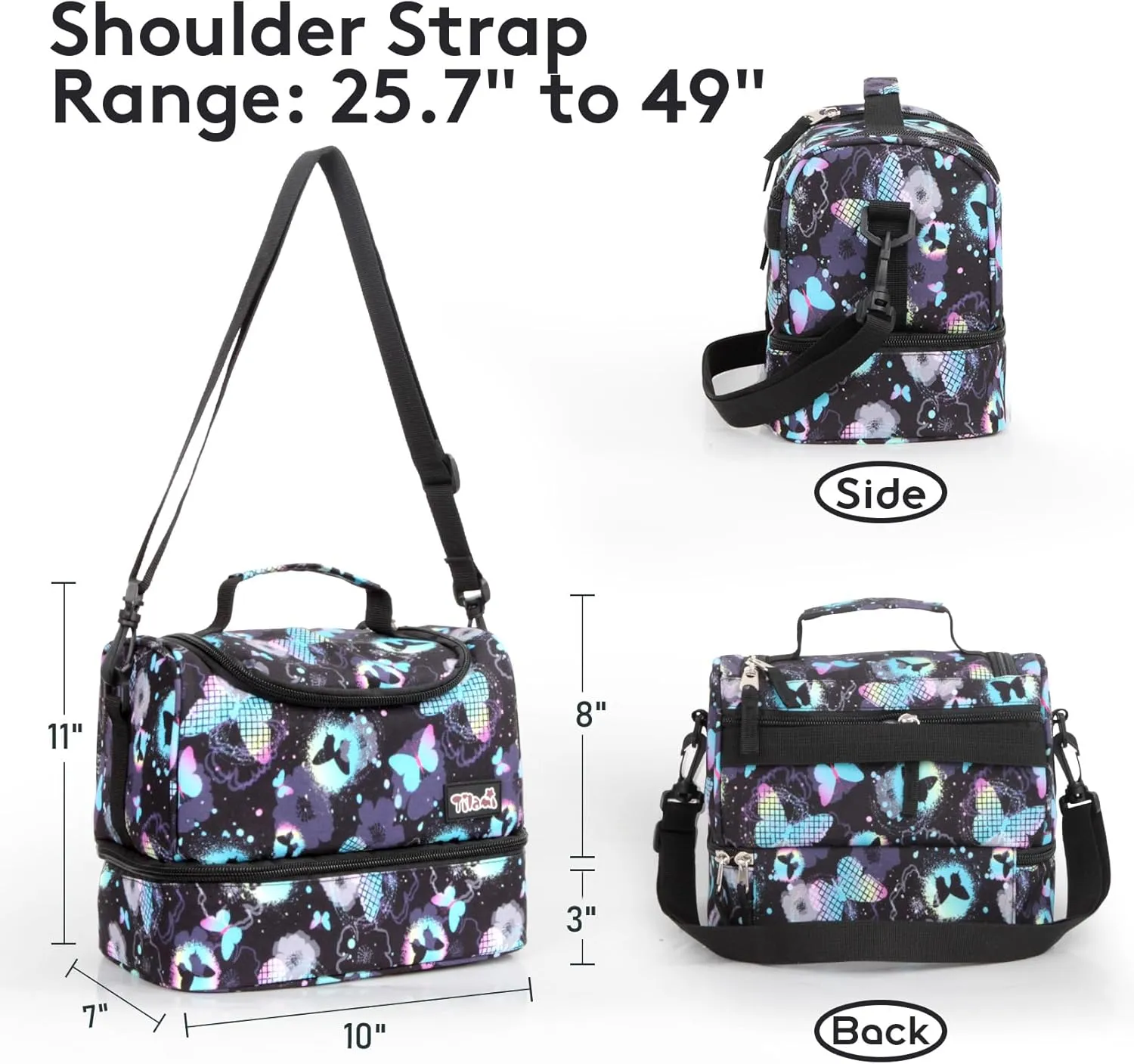 Tilami Double Hand Rolling Backpack Set,Butterfly