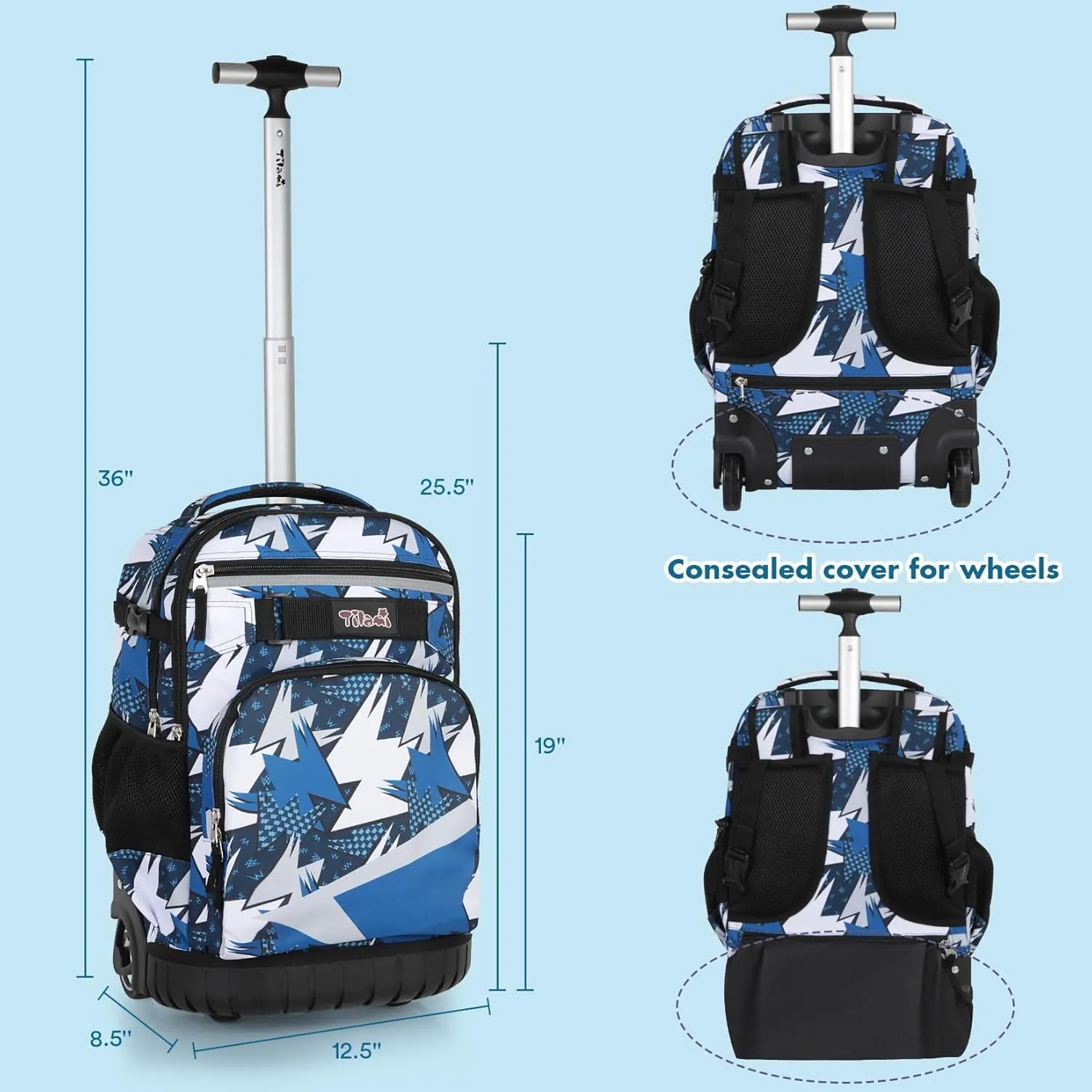 Tilami Rolling Backpack,Arts Blue