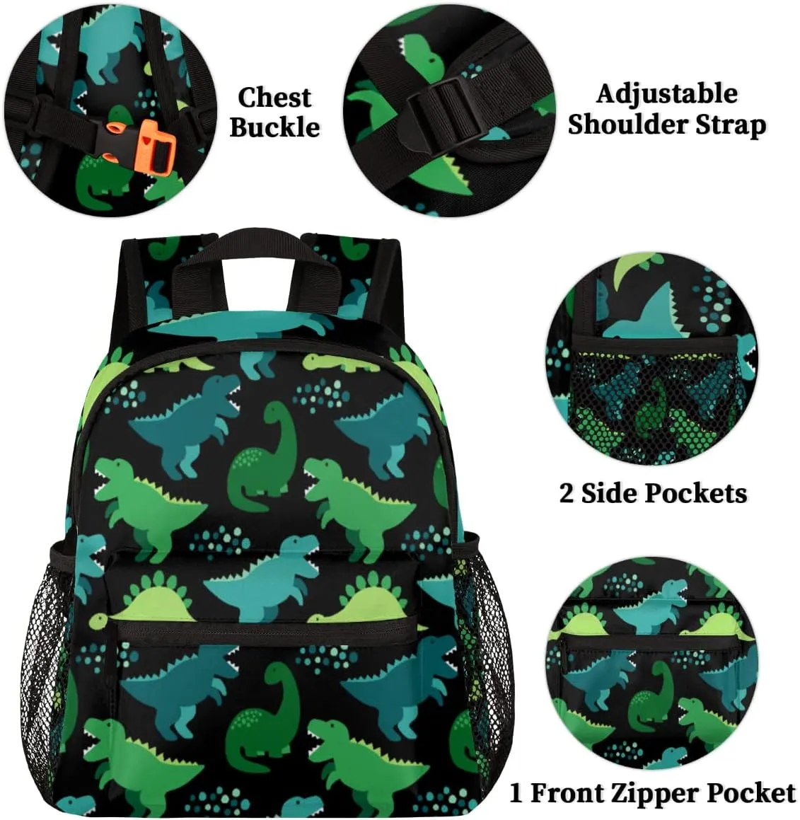 Toddler Backpack Cute Dinosaurs Kids Backpack for Boys and Girls Animal Palm Tree Childish Preschool Bag Kindergarten Schoolbag With Chest Strap