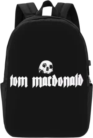 Tom Music Macdonald Backpack Laptop Bag Durable Large Capacity Fashion backpack Travel Bag With USB Charging Port 17in