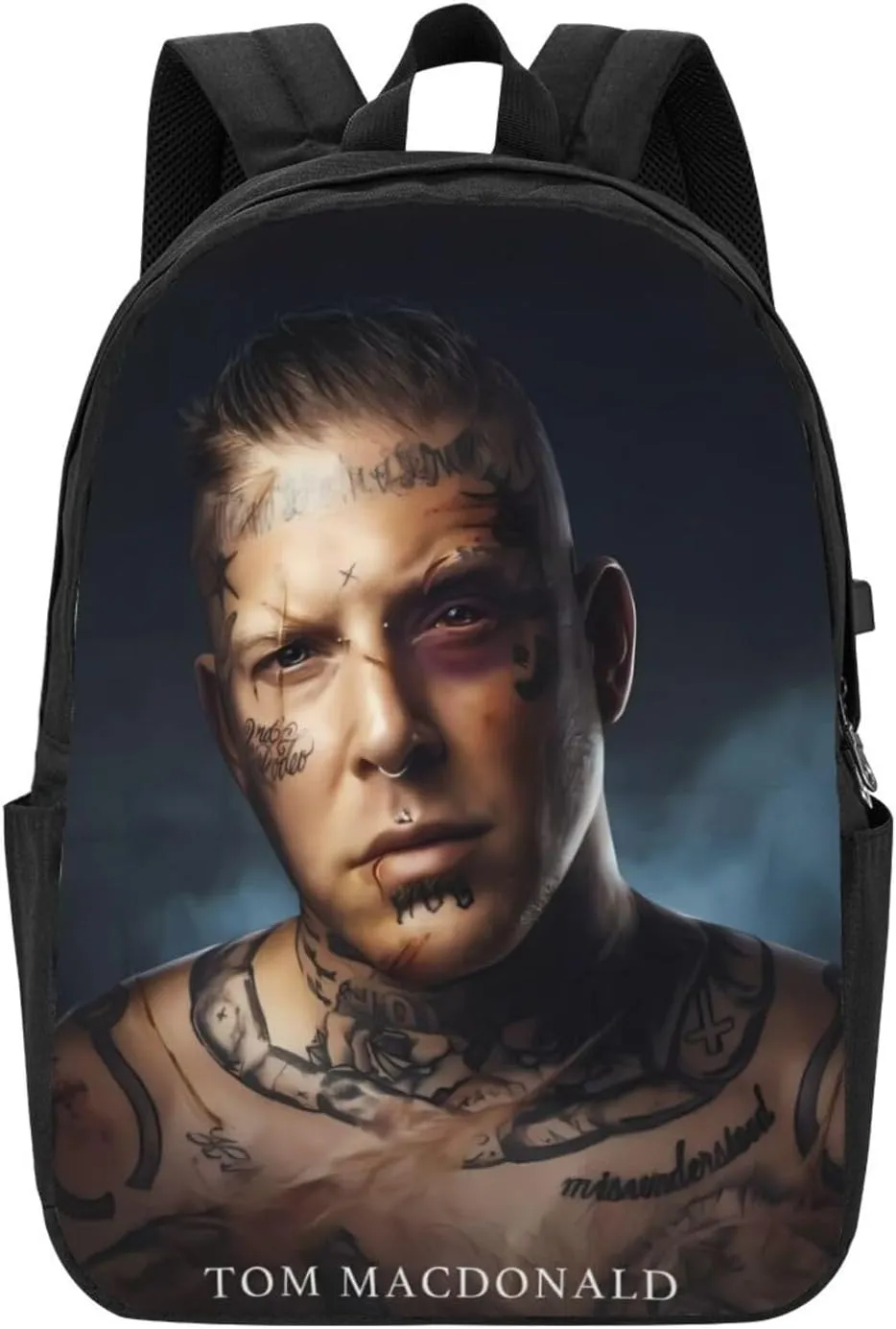 Tom Music Macdonald Backpack Laptop Bag Durable Large Capacity Fashion backpack Travel Bag With USB Charging Port 17in