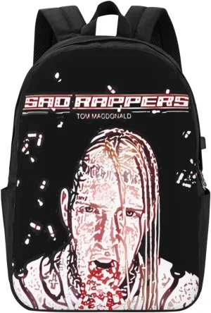 Tom Music Macdonald Backpack Laptop Bag Durable Large Capacity Fashion backpack Travel Bag With USB Charging Port 17in