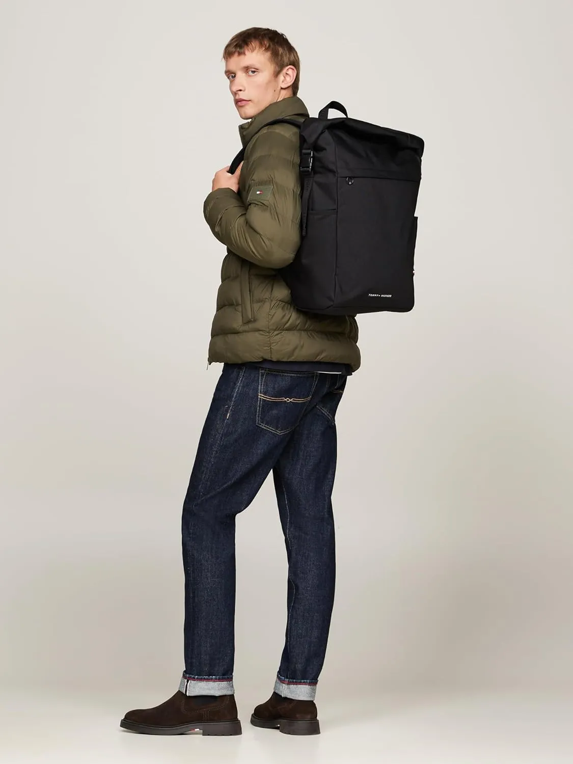 Tommy Hilfiger Men's Rolltop Backpack with Laptop Sleeve