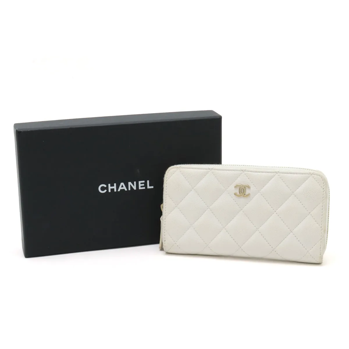 Top Quality Chanel Caviar Matelasse Small Zip Wallet