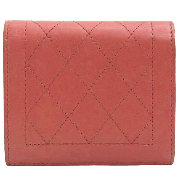 Top Quality Chanel Compact Trifold Wallet Rose Pink