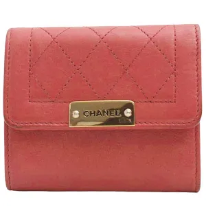 Top Quality Chanel Compact Trifold Wallet Rose Pink