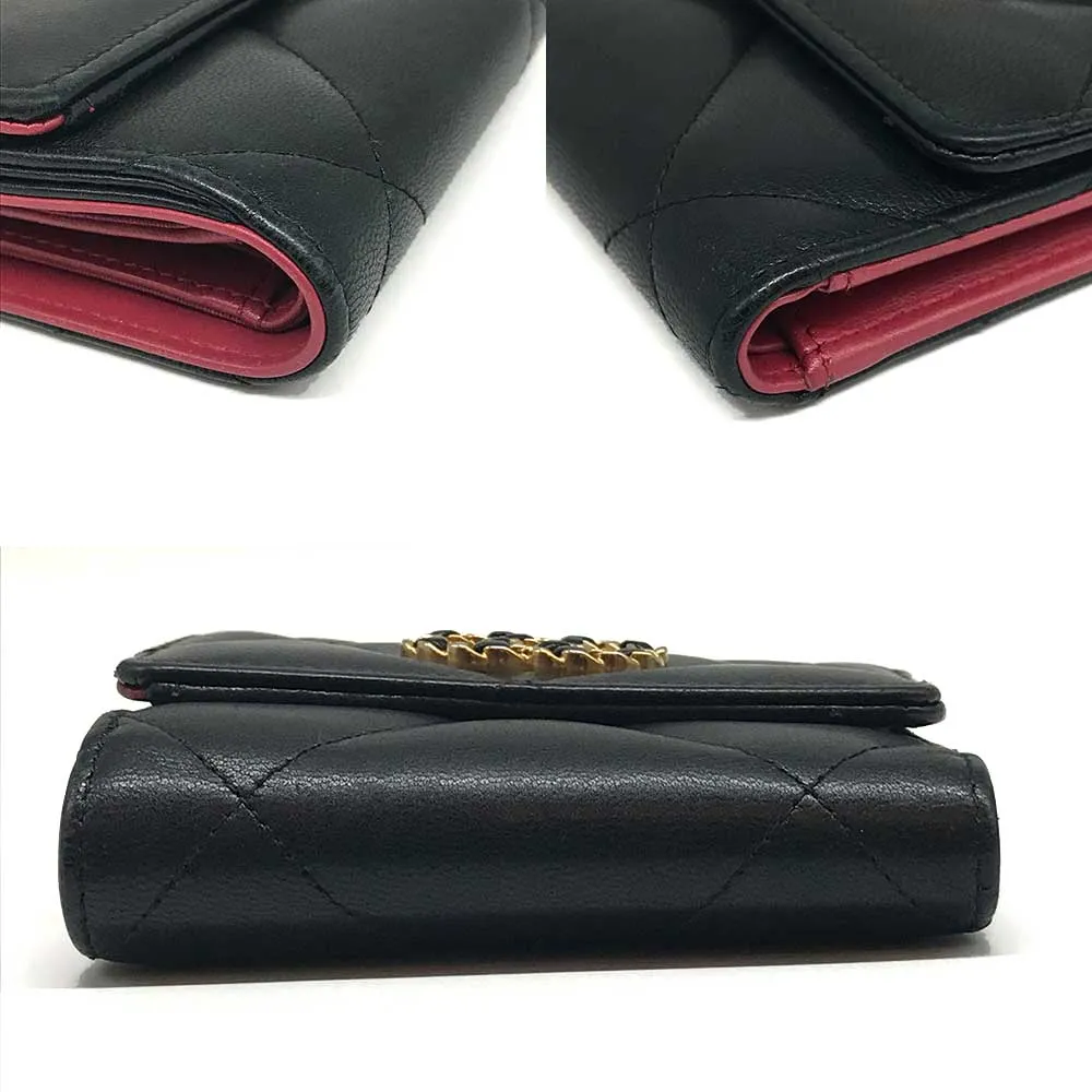 Top Quality Chanel Lambskin Small Flap Mini Wallet Black