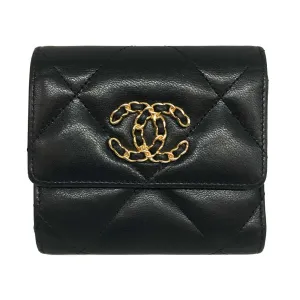 Top Quality Chanel Lambskin Small Flap Mini Wallet Black