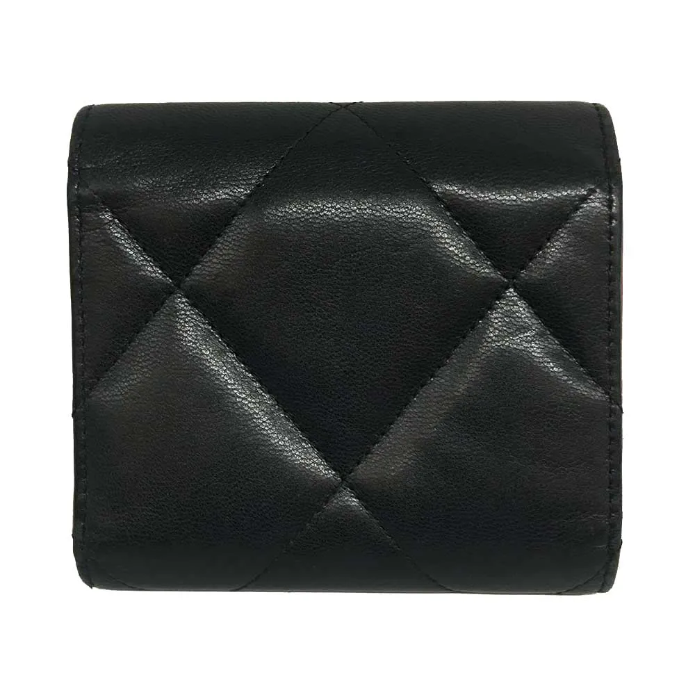 Top Quality Chanel Lambskin Small Flap Mini Wallet Black