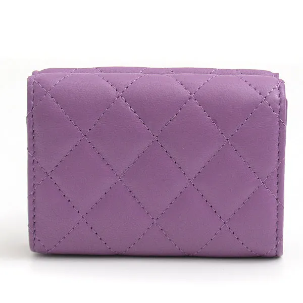 Top Quality Chanel Matelasse Lambskin Compact Wallet AP0230