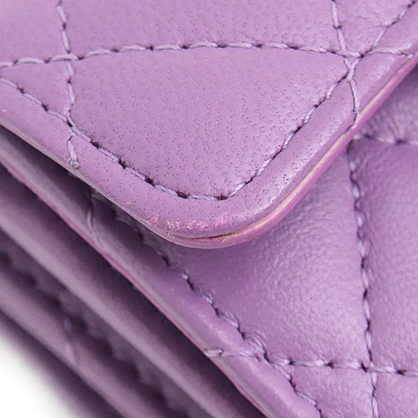 Top Quality Chanel Matelasse Lambskin Compact Wallet AP0230