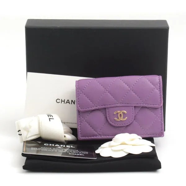 Top Quality Chanel Matelasse Lambskin Compact Wallet AP0230