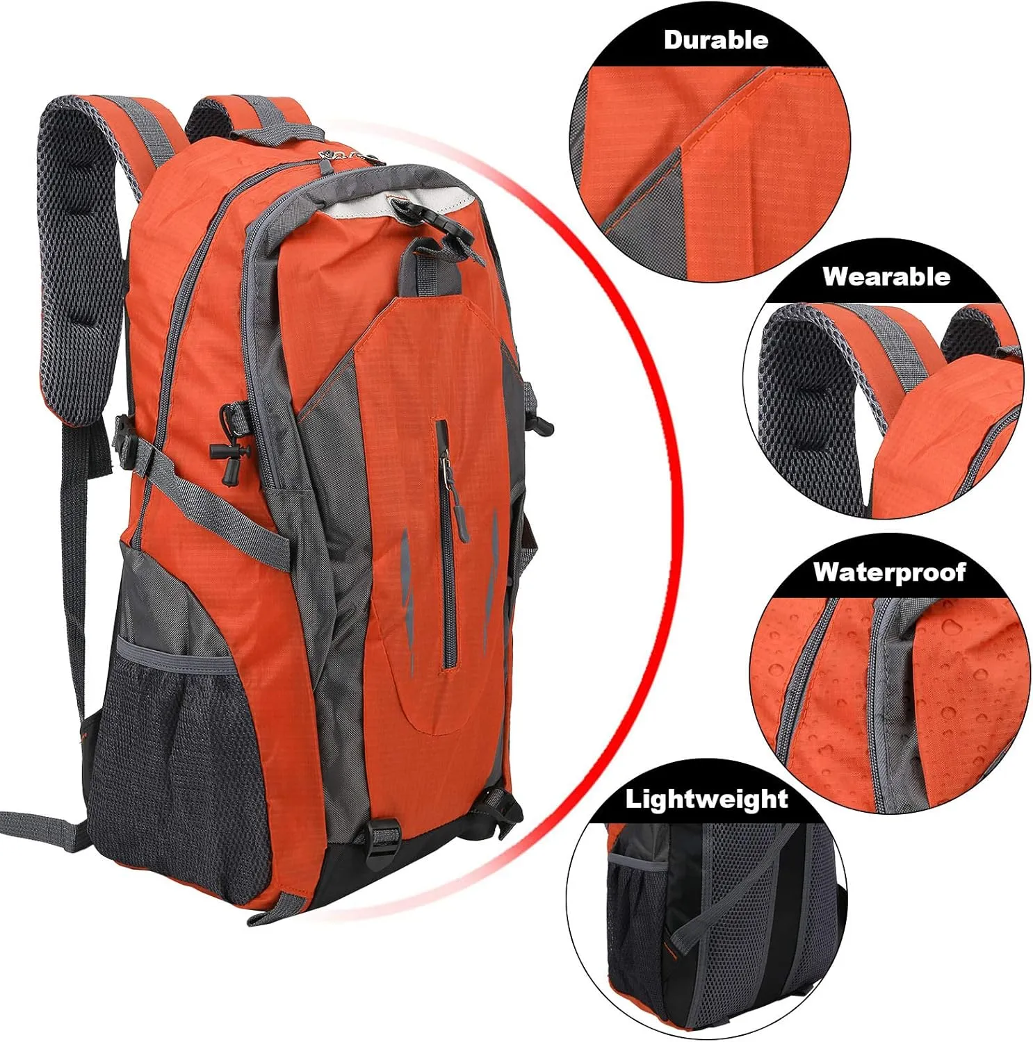 Topyond 6 Colors 40L Travel Backpack, Climbing Bag, Hiking Backpack, Waterproof Backpack Shoulder Bag for Outdoor Climbing
