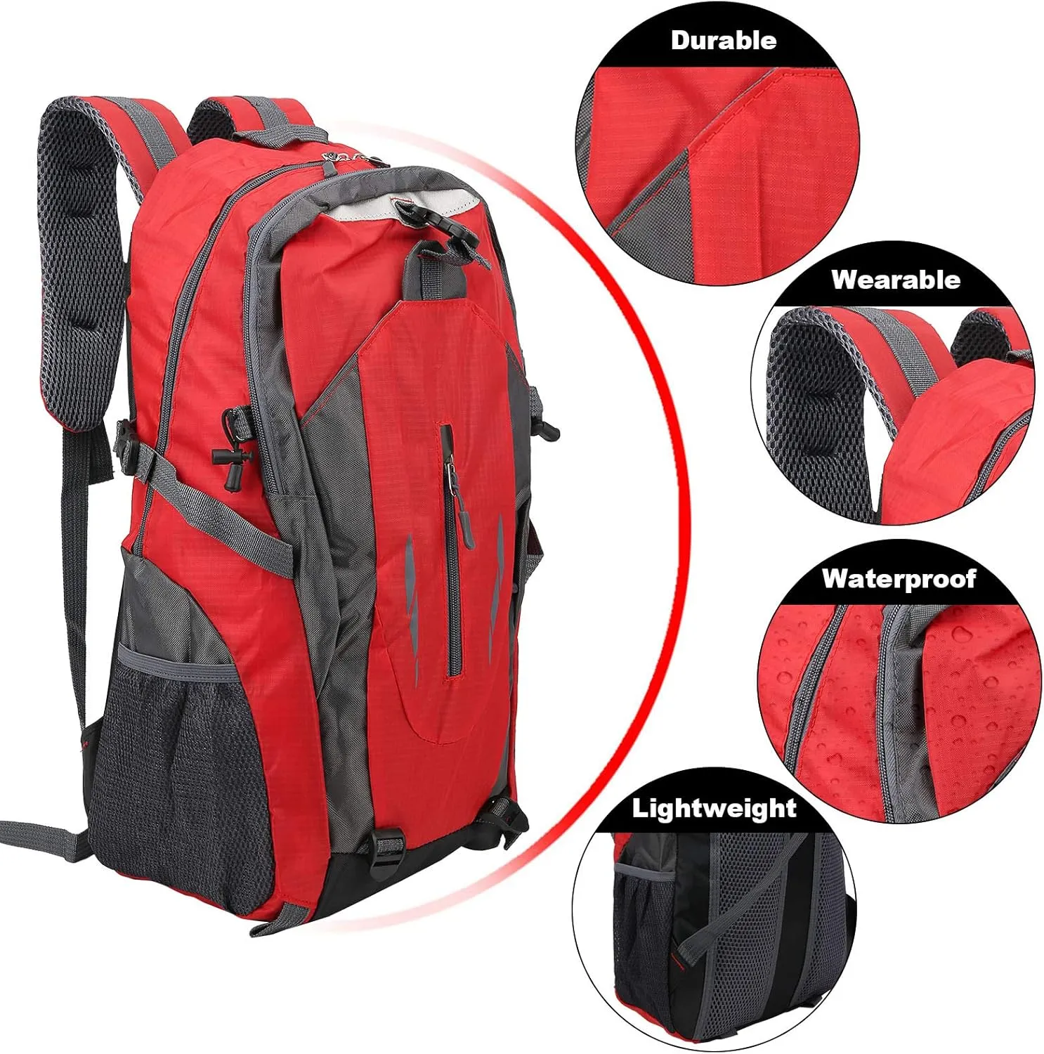 Topyond 6 Colors 40L Travel Backpack, Climbing Bag, Hiking Backpack, Waterproof Backpack Shoulder Bag for Outdoor Climbing