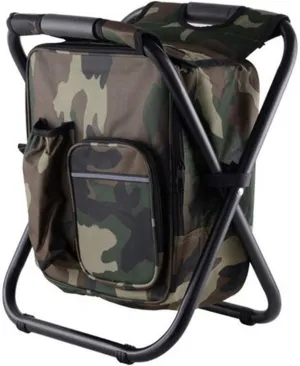 Topyond Backpack Cooler Chair Lightweight Folding Camping Stool, Large Capacity Portable Seat for Travel Beach Hiking Picnic, Wearable Fishing Chair Backpack Cooler Chair (Camouflage)