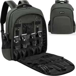 TORIBIO Barber Supplies Bag for Clippers and Supplies, Hairstylist Clipper Portable Backpack for Barber Tools (Gray)