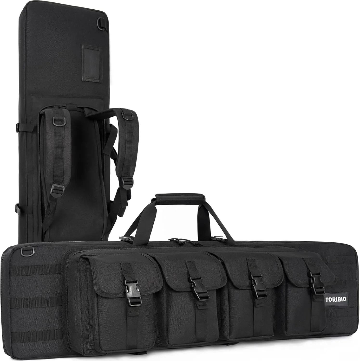TORIBIO Double Rifle Case Soft Bag 48" Gun Case Tactical for Rifle Pistol Firearm Storage, Transportation and Hunting Shooting Range, Rifle Backpack