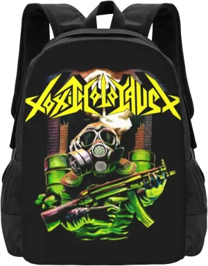 Toxic Musics Holocaust Backpack Large Capacity Leisure Travel Backpack Book Bag Outgoing Daypack 12.5x5.5x16.5 inch