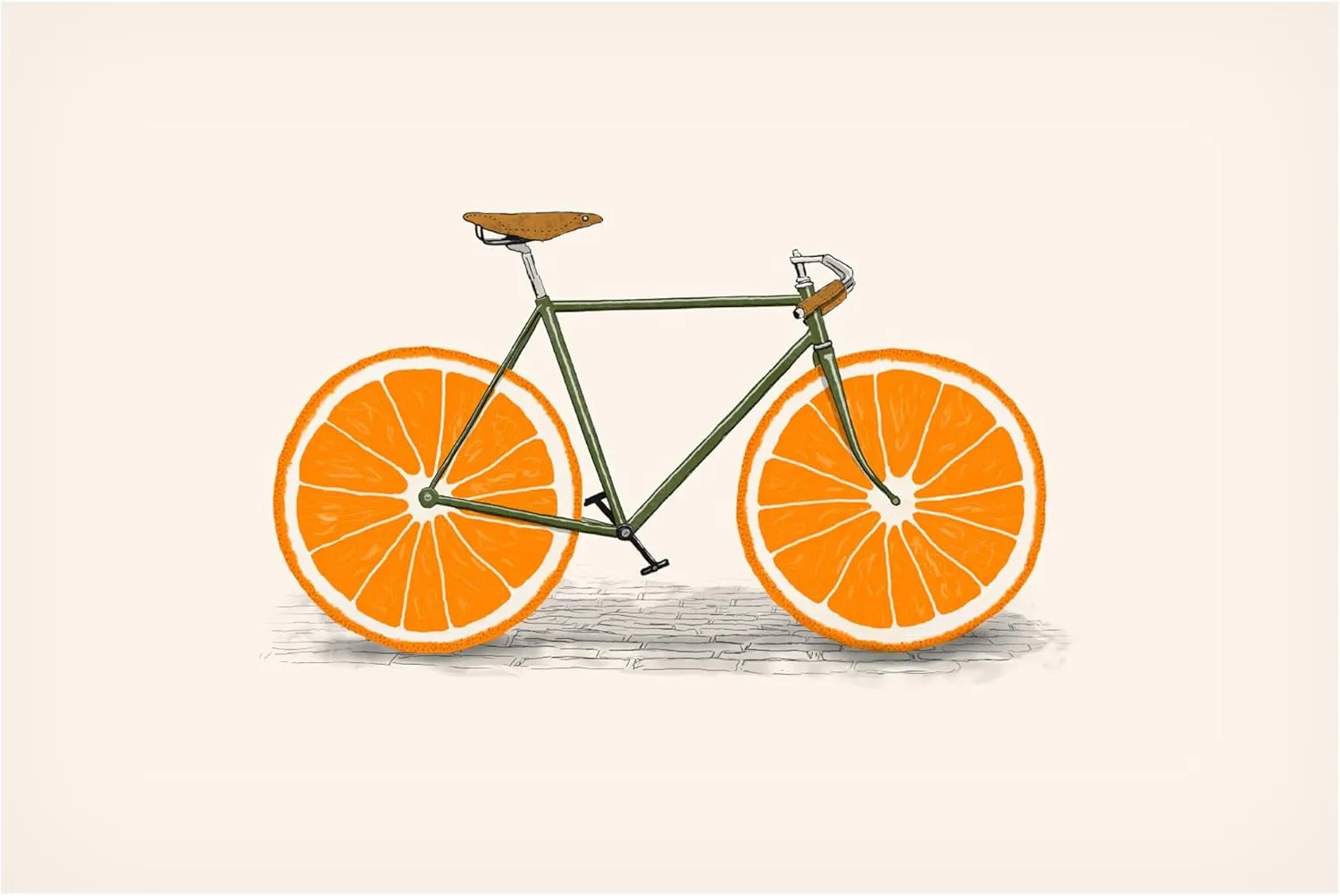 Trademark Fine Art Canvas Wall Art - Florent Bodart 'Orange Wheels' Wall Art for Living Room, Bedroom, or Office Décor