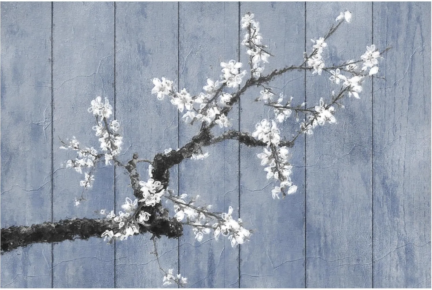 Trademark Fine Art Canvas Wall Art - Sasha 'Wedgewood and Blossoms' Wall Art for Living Room, Bedroom, or Office Décor