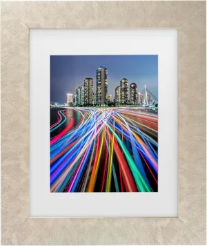 Trademark Fine Art Framed Wall Art - Kei Sasaki 'Colors On River' Wall Decor with Matted Frame