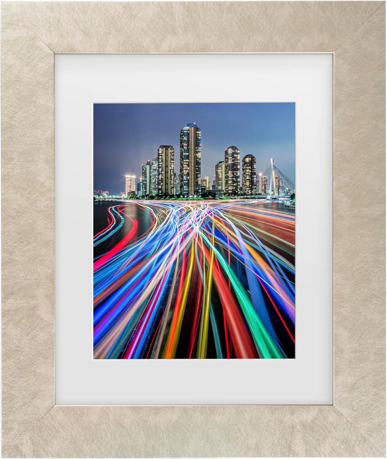Trademark Fine Art Framed Wall Art - Kei Sasaki 'Colors On River' Wall Decor with Matted Frame