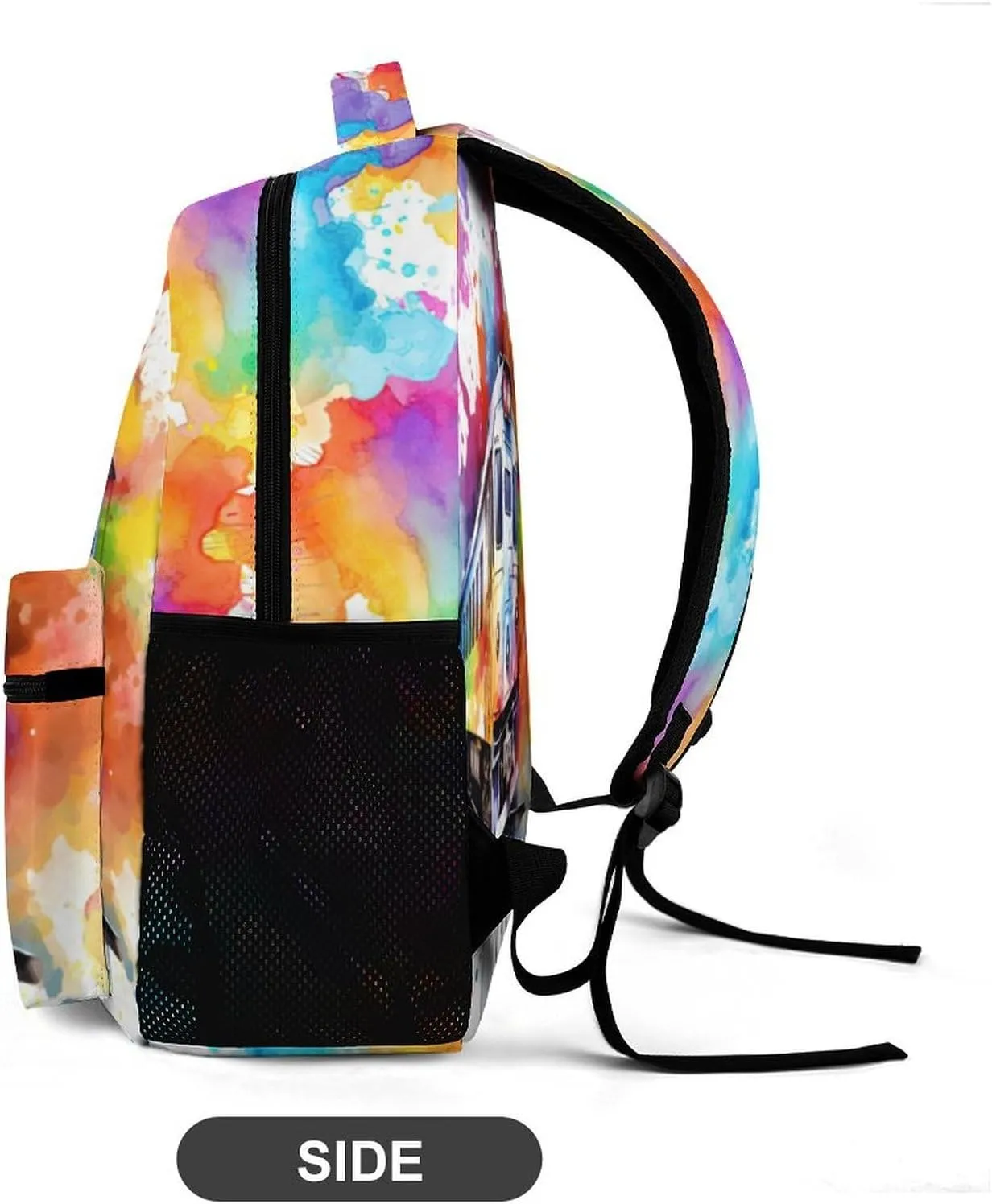 Train Backpack for Kids Girls Boys School, 16 Inches Cute Train Theme Bookbag, Adjustable, Lightweight, Large Capacity, Colorful Train Backpack for School