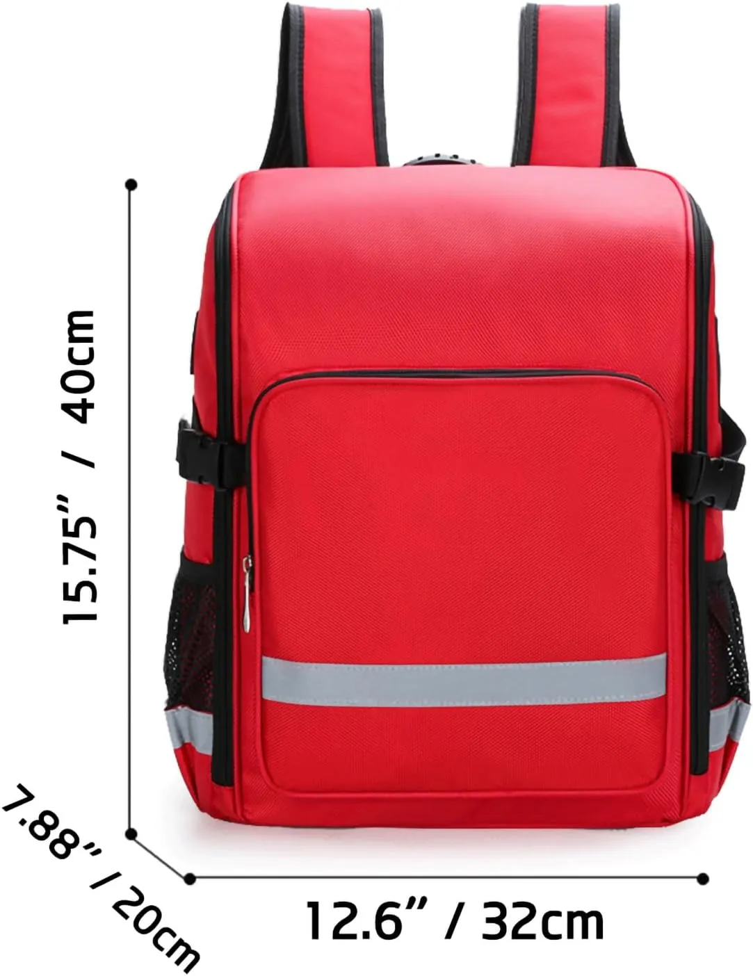 Trauma Backpack Empty,Emergency Medical Backpack,EMS EMT First Responder Bag,Trauma Bag for Camping,Hiking,Outdoor Travel (Red)