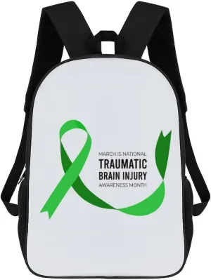 Traumatic Brain Injury Awareness Month Backpack for Worker Business Hiking Travel Bag Shoulders Bag