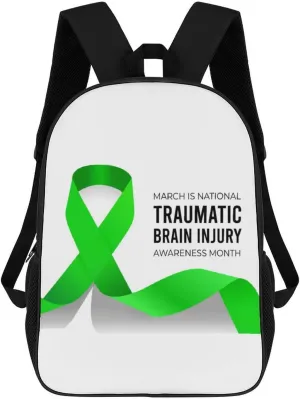 Traumatic Brain Injury Awareness Month Backpack for Worker Business Hiking Travel Bag Shoulders Bag
