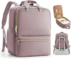 Travel Backpack Carry On Flight Approved Large Travel Backpack For Women Carry On Backpack Personal Item Travel Bag Laptop Teacher Backpack Work Backpack For Traveling On Airplane Pink Purple