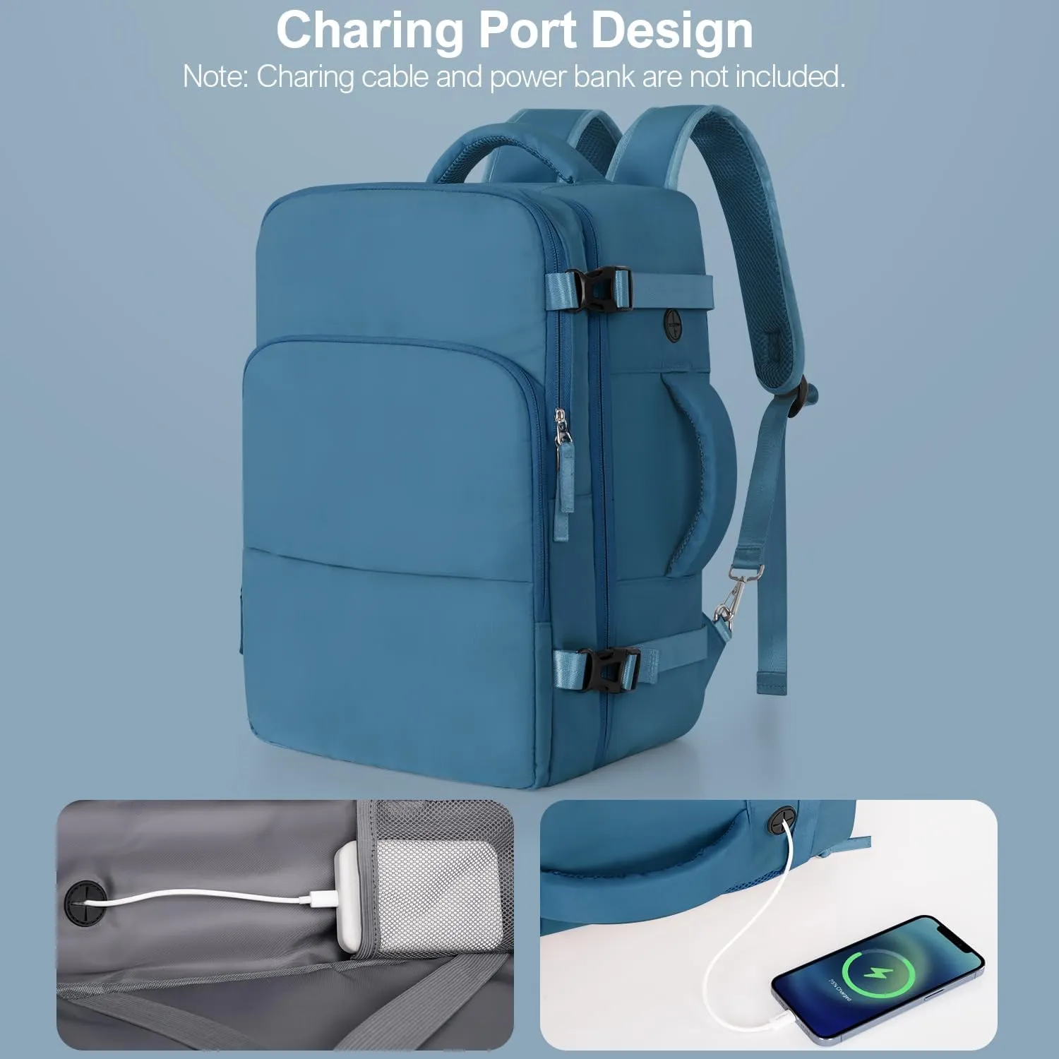 Travel Backpack, Flight Approved Backpack, College Backpack Bag, Casual Daypack, Hiking Backpack, Waterproof Carry On Business Backpack, Fit 16 Inch Laptop