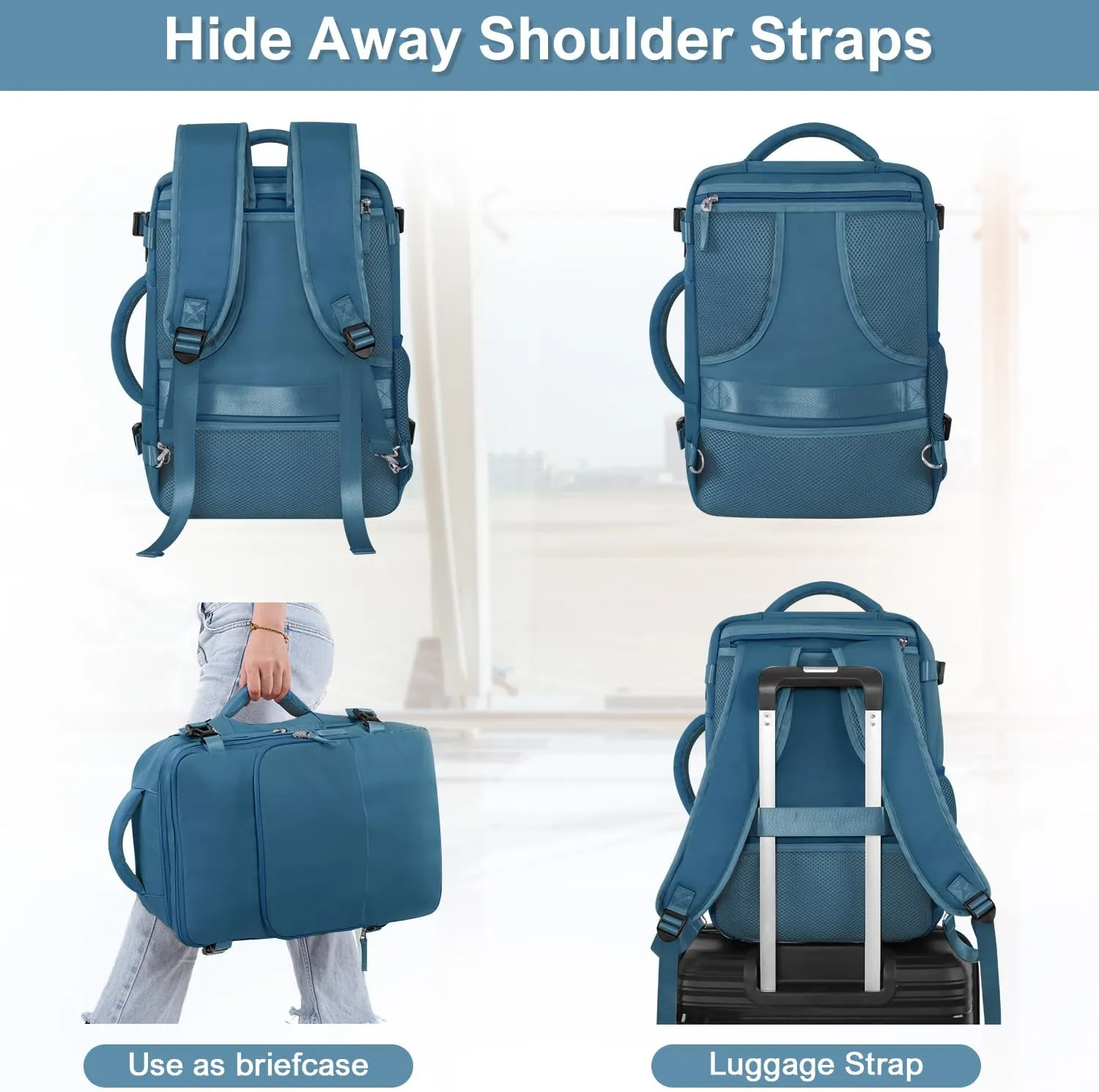 Travel Backpack, Flight Approved Backpack, College Backpack Bag, Casual Daypack, Hiking Backpack, Waterproof Carry On Business Backpack, Fit 16 Inch Laptop