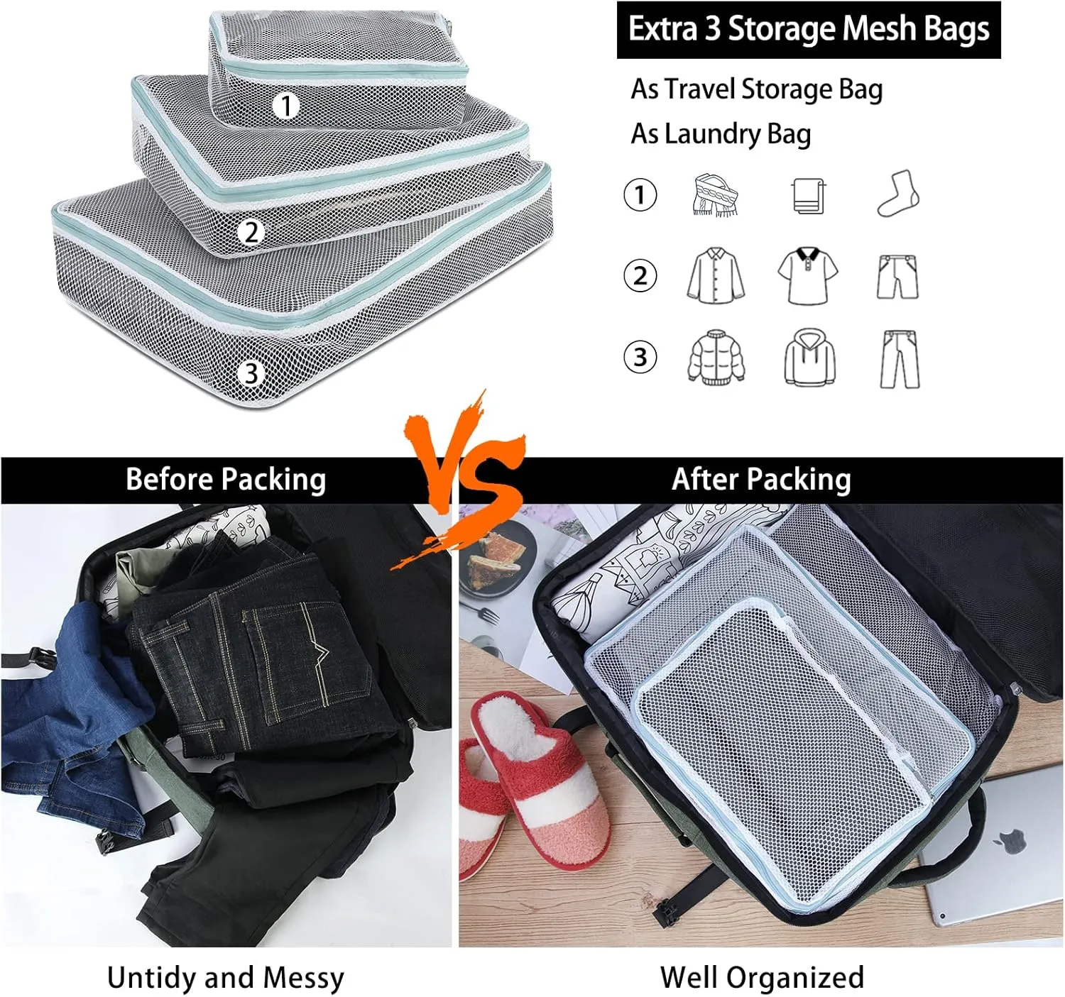 Travel Backpack for Men Women 17 Inch Flight Approved Carry on Backpack Waterproof Large 40L Luggage Daypack Business College Weekender Overnight Laptop Backpack with 3 Packing Cubes, Grey
