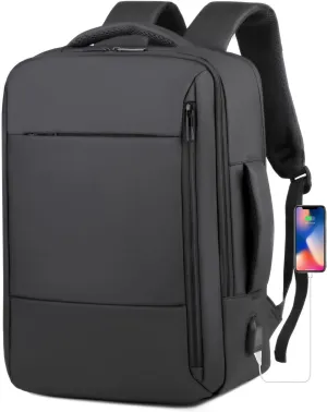Travel Backpack for Men Women, Carry on Backpack, TSA 15.6 inch Laptop Backpack Flight Approved, Waterproof Personal Item Travel Bag, Business Work Weekender Bag Daypack Luggage - Black