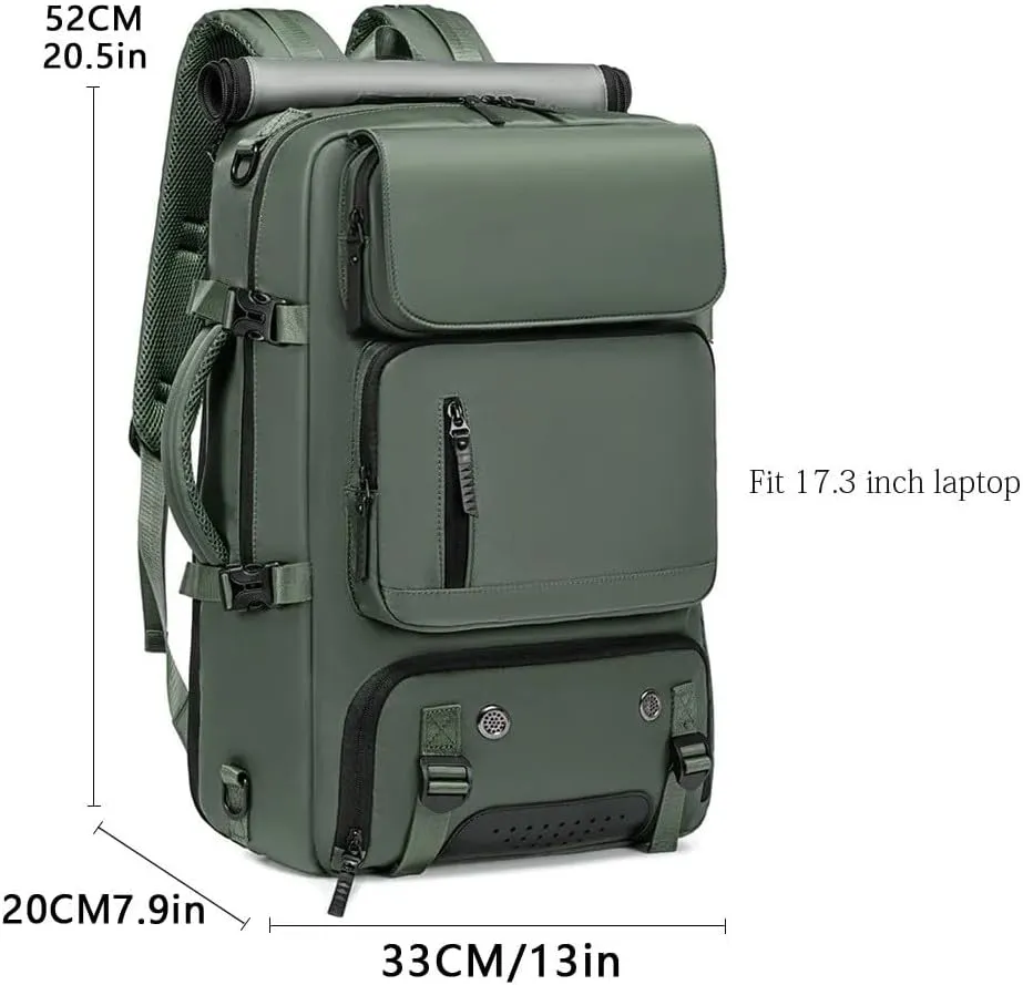 Travel Backpack for Men Women, Personal Item Travel Bag with Multi-Pockets, Carry on Backpack Fits 17.3/15.6inch Laptop (Green, 17.3 inch)