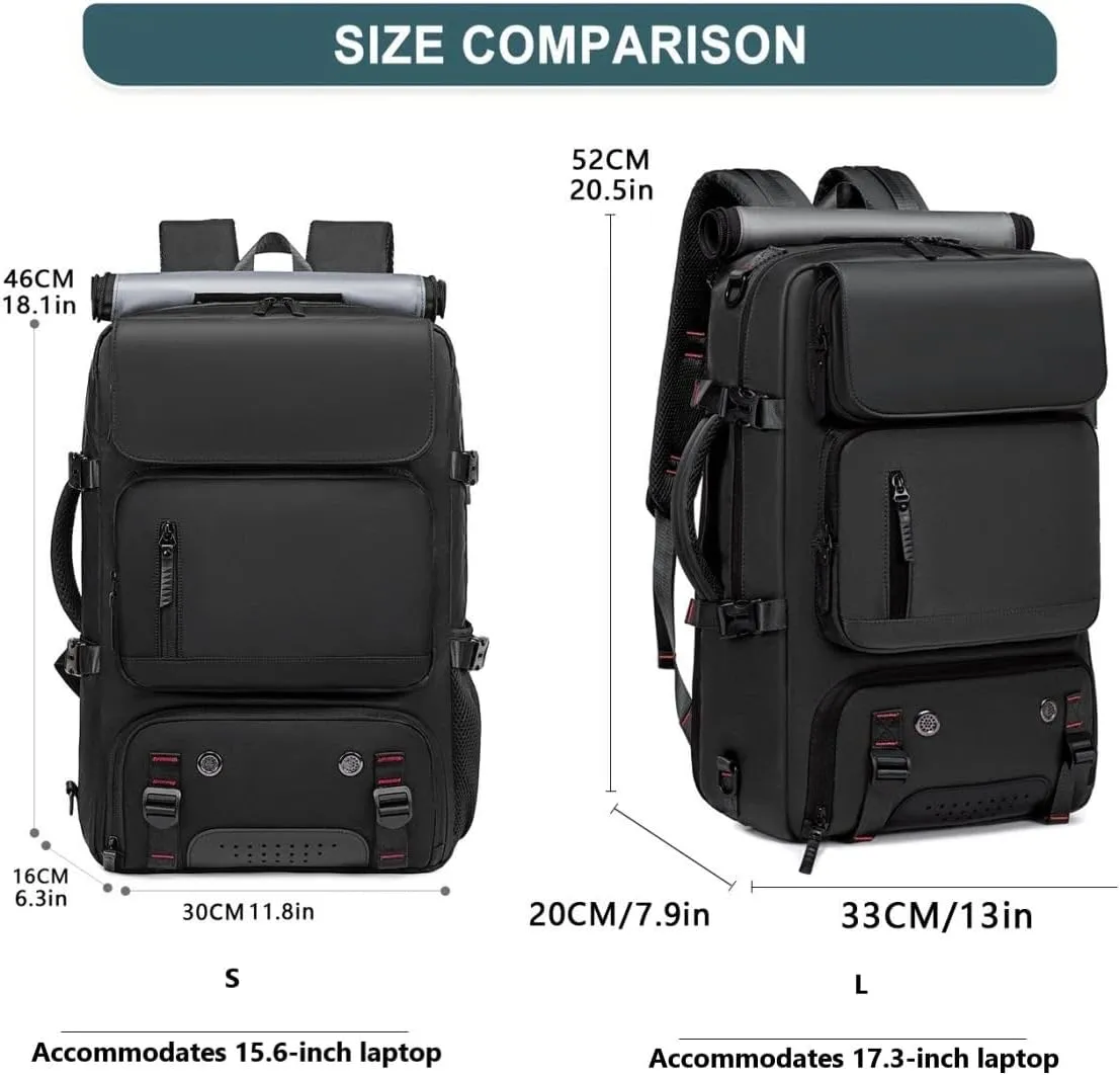 Travel Backpack for Men Women, Personal Item Travel Bag with Multi-Pockets, Carry on Backpack Fits 17.3/15.6inch Laptop (Green, 17.3 inch)