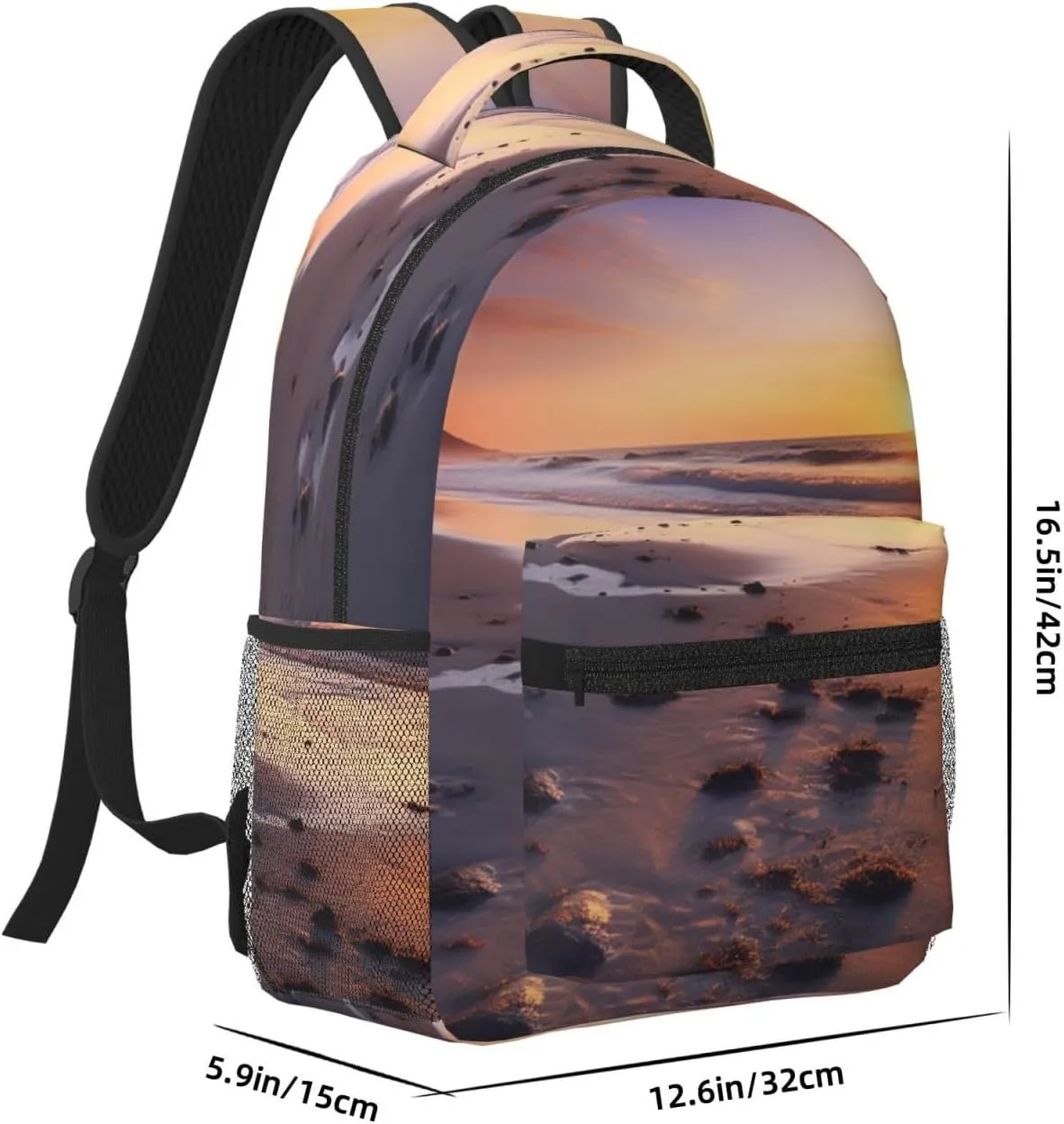 Travel Backpack for Women Carry on Backpack Sun Rise On The Beach Lightweight Laptop Backpack for Men