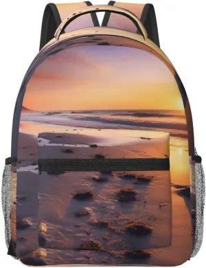 Travel Backpack for Women Carry on Backpack Sun Rise On The Beach Lightweight Laptop Backpack for Men