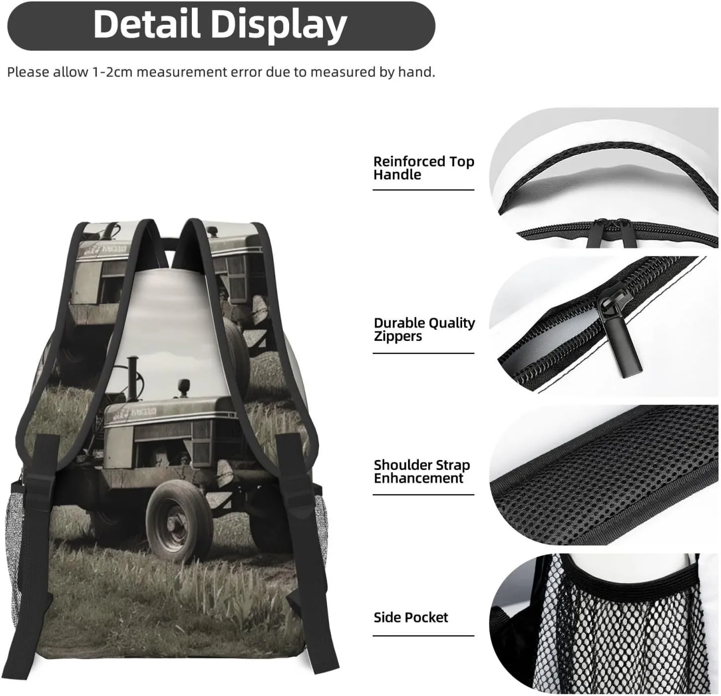 Travel Backpack for Women Carry on Backpack Tractor Agriculture Tranquil Lightweight Laptop Backpack for Men