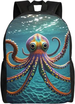 Travel Backpack for Women Men Lightweight 17 inch Laptop Bag Giant Octopus Backpack Casual Daypack