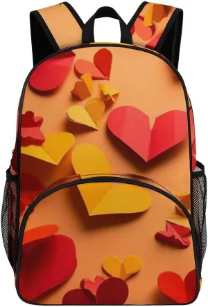 Travel Backpack for Women Men Lightweight 17 Inch Laptop Bag Heart Shapes in Different Colors Backpack Casual Daypack