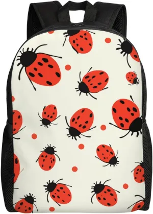 Travel Backpack for Women Men Lightweight 17 inch Laptop Bag Ladybugs Pattern Infinite Speckled Backpack Casual Daypack
