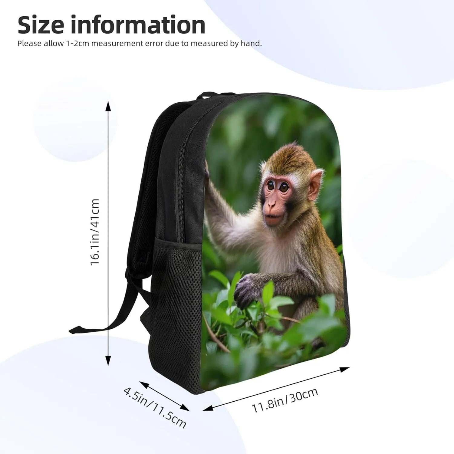 Travel Backpack for Women Men Lightweight 17 inch Laptop Bag Naughty monkey Backpack Casual Daypack