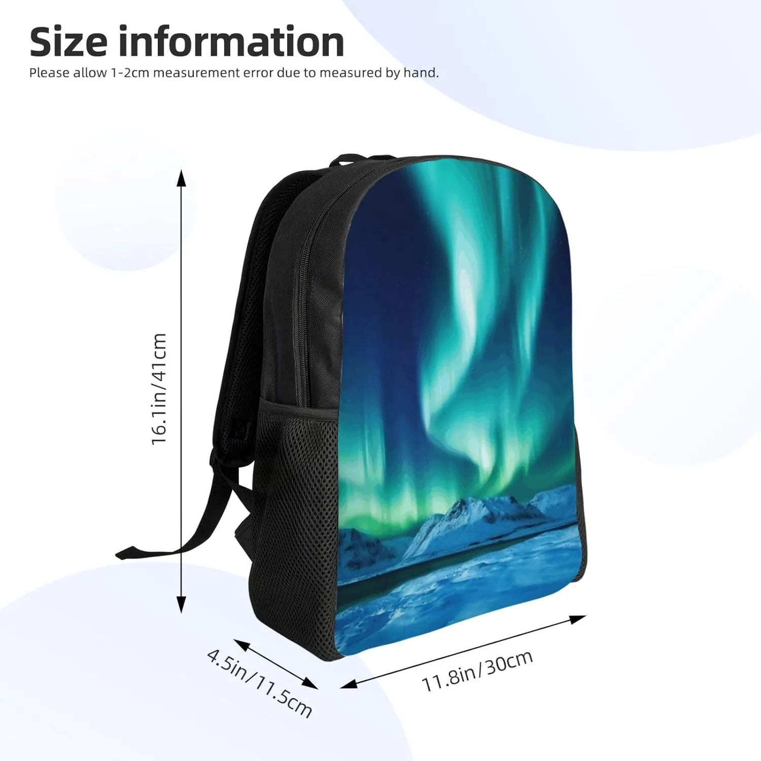 Travel Backpack for Women Men Lightweight 17 inch Laptop Bag Northern Lights Backpack Casual Daypack