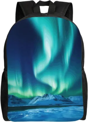 Travel Backpack for Women Men Lightweight 17 inch Laptop Bag Northern Lights Backpack Casual Daypack